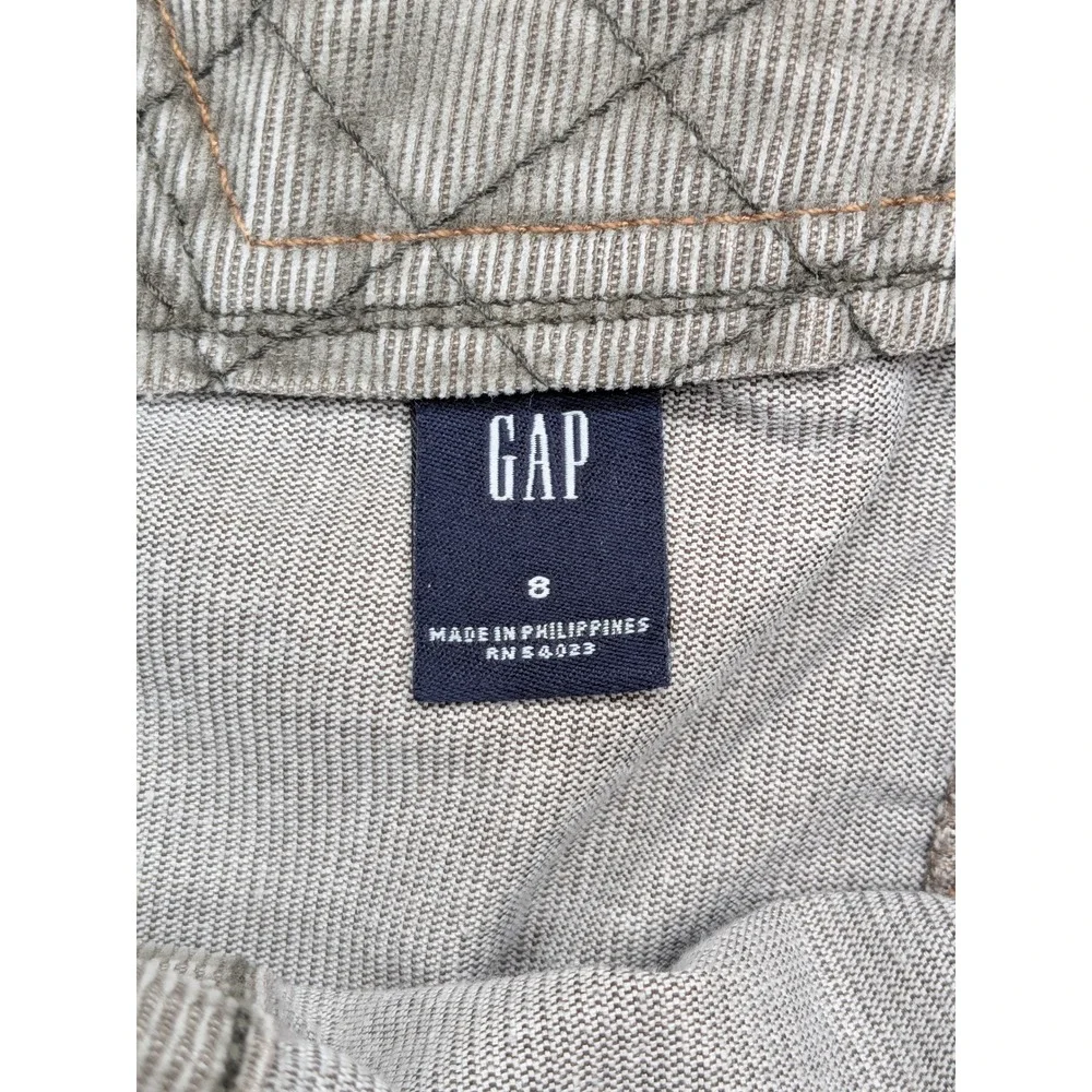 y2k GAP Corduroy Mini Skirt Button Front Olive Green Casual Skater Preppy 8‎